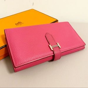 Authentic Hermes Bearn 3 folds long wallet